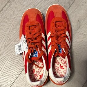 Adidas Bright Red, Orange and white Sneakers